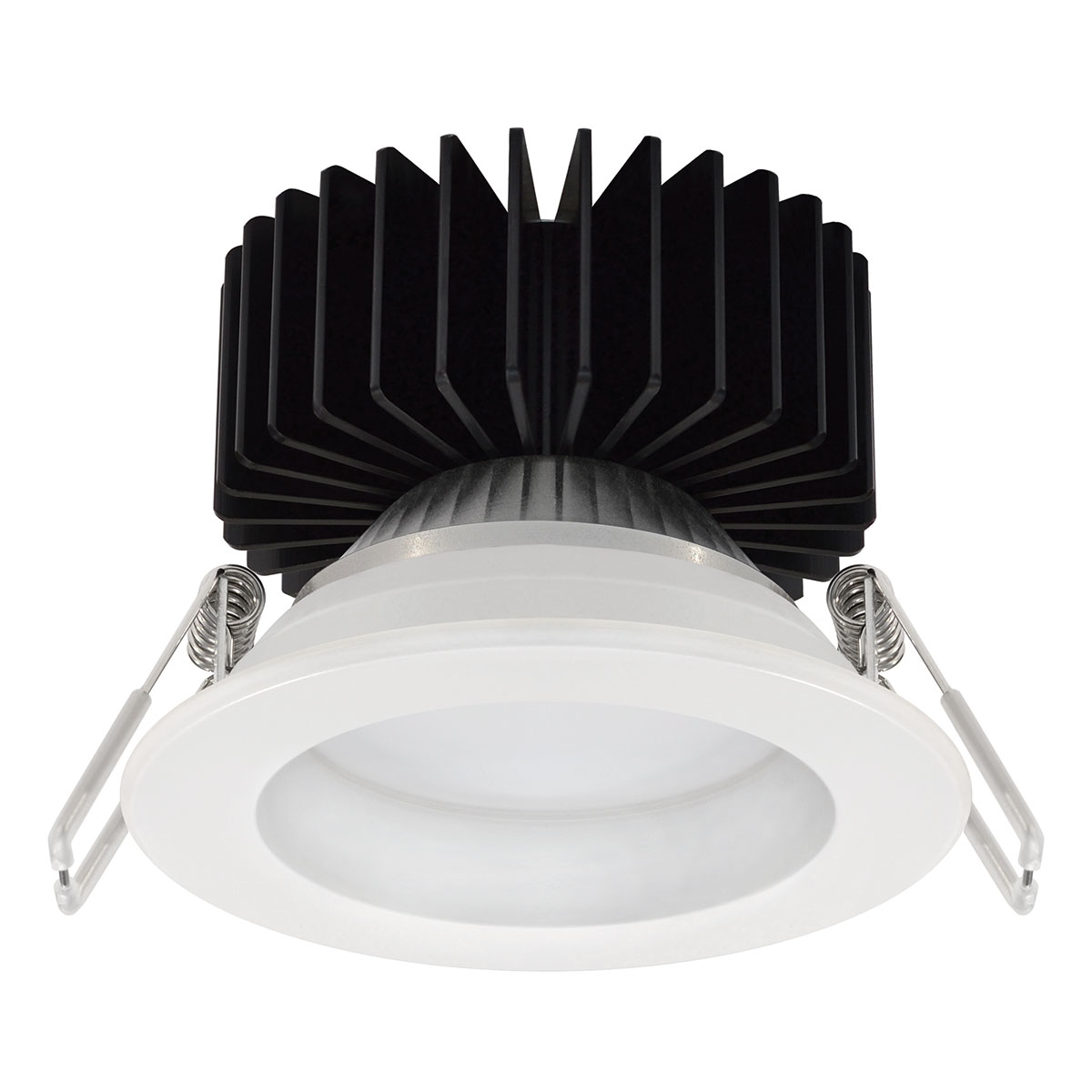 Kopa 7W Fixed Round Recessed LED Downlight IP65 80 Degree Diffused Black Trim